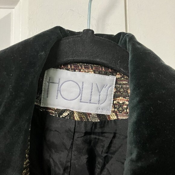 Vintage Holly Blazer Floral Tapestry Velvet Womens 6 Abstract Long Line 90s 80s - Picture 3 of 8